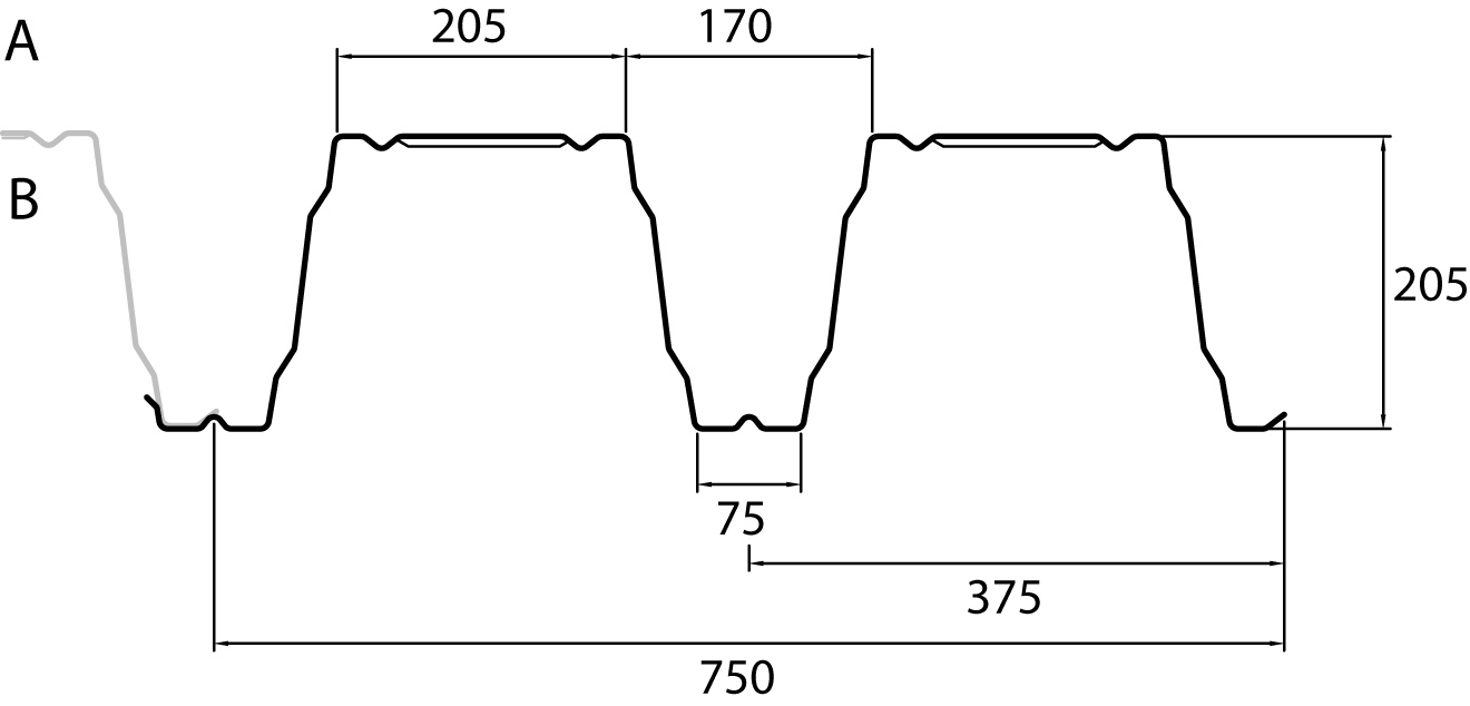 Hoyprofile 205 2d drawing