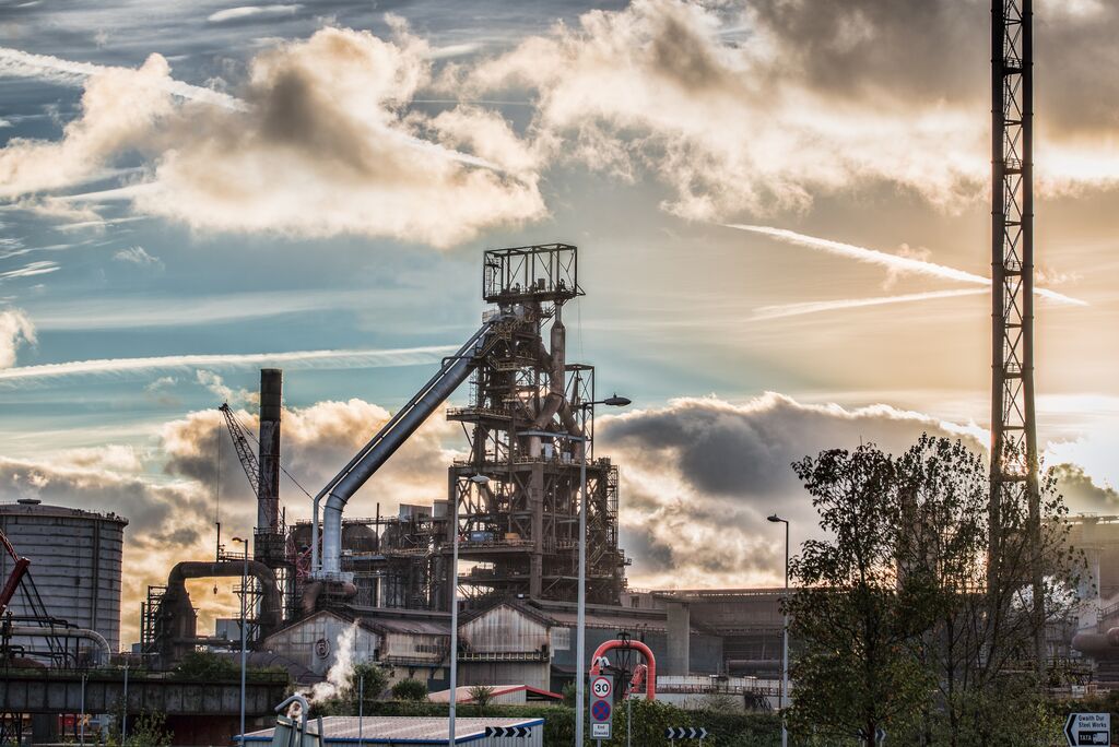 Blast furnace at Port Talbot steelworks