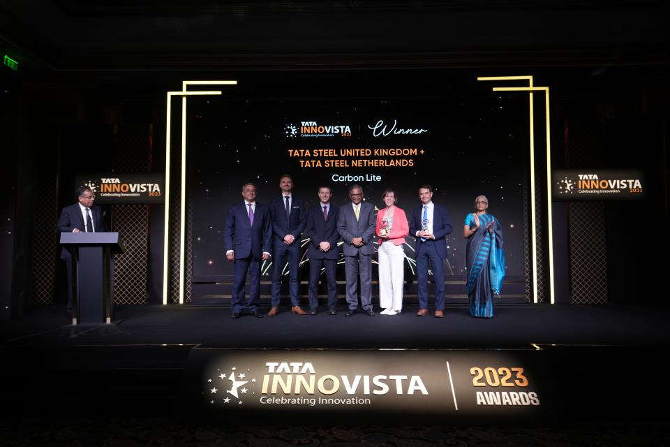 Tata Steel UK Carbon Lite team are awarded the 2023 Innovista top prize by Tata Group 